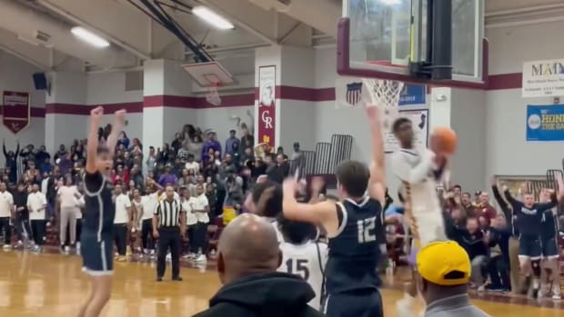 Screenshot from video of high school basketball playoff game